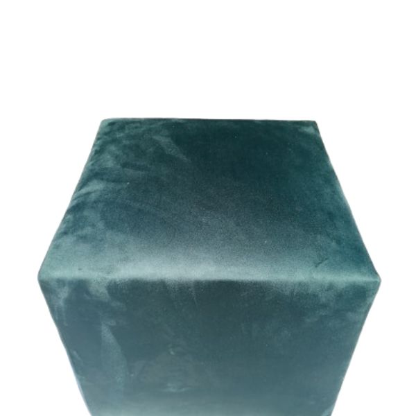 Square Ottoman — Emerald Velvet
