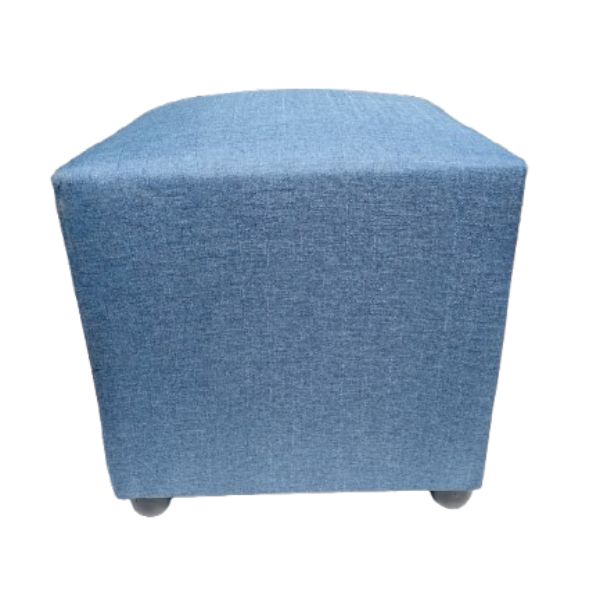 Square Ottoman — Denim Blue