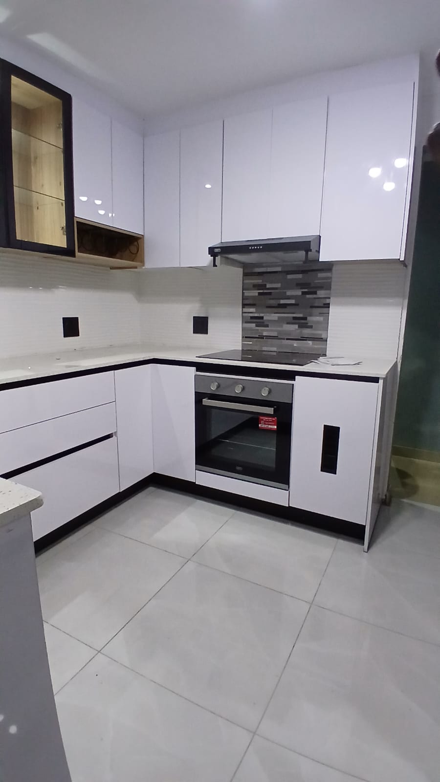 White Modern Kitchen — Oven Tower